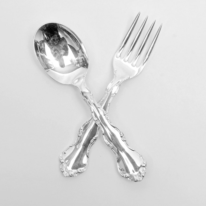 Reed & Barton "Rose Arbor" Sterling Silver Baby Fork and Spoon