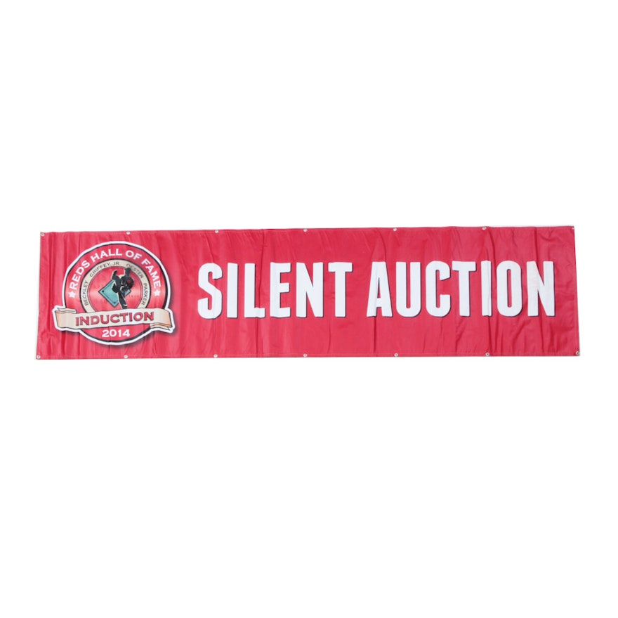 2014 Reds Hall of Fame Induction "Silent Auction" Banner COA