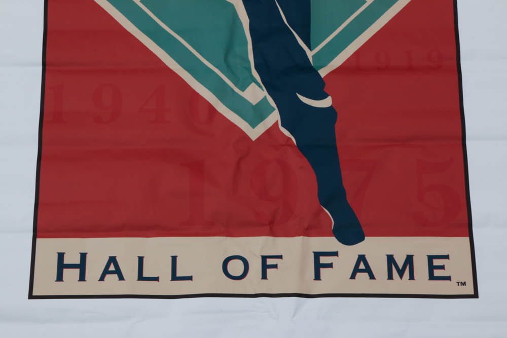 Large Cincinnati Reds Hall of Fame Logo Banner COA
