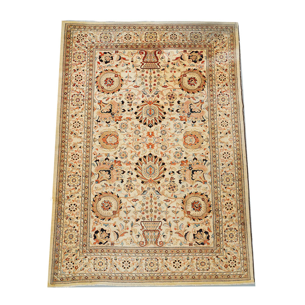 Hand-Knotted Indo-Persian "Vase" Wool Room Sized Rug