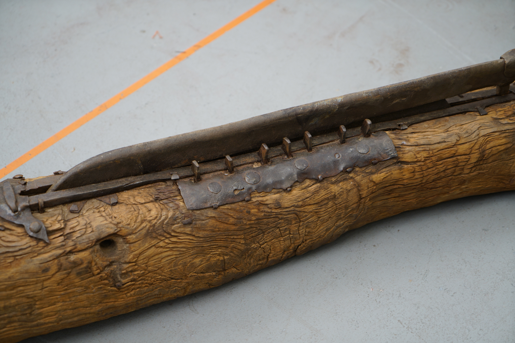 Vintage Metal Hand Saw with Wooden Whale Shaped Holder