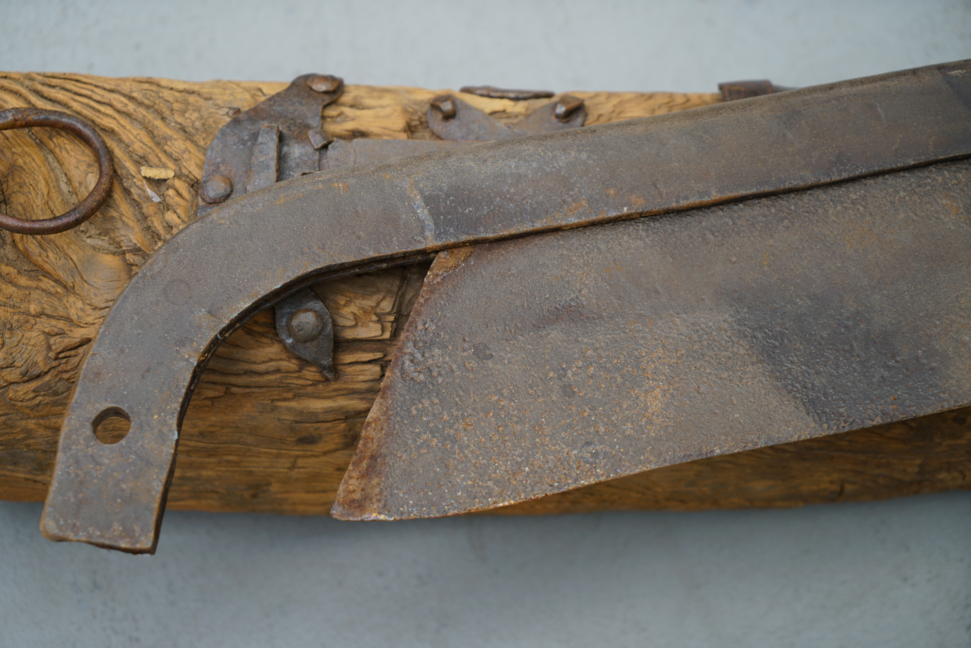 Vintage Metal Hand Saw with Wooden Whale Shaped Holder