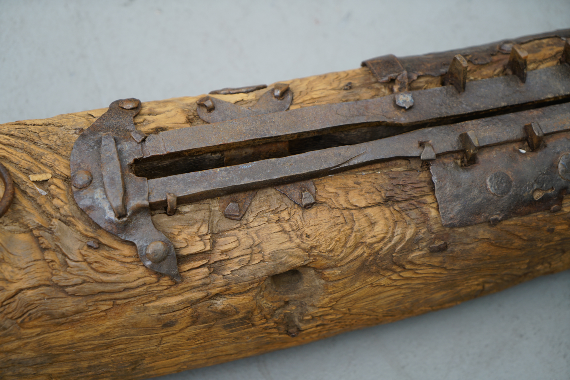 Vintage Metal Hand Saw with Wooden Whale Shaped Holder