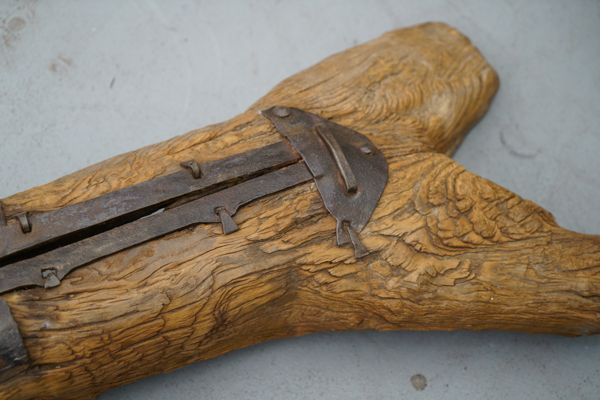 Vintage Metal Hand Saw with Wooden Whale Shaped Holder