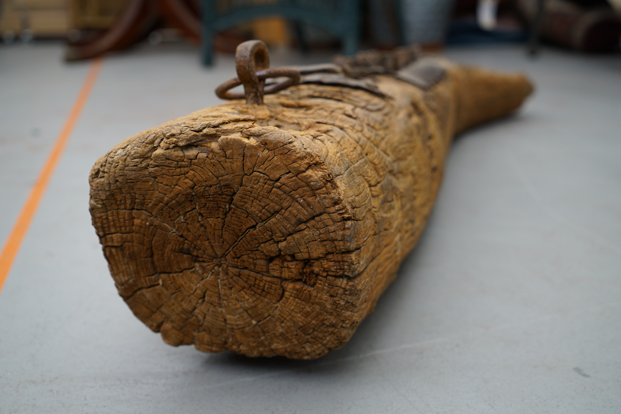 Vintage Metal Hand Saw with Wooden Whale Shaped Holder