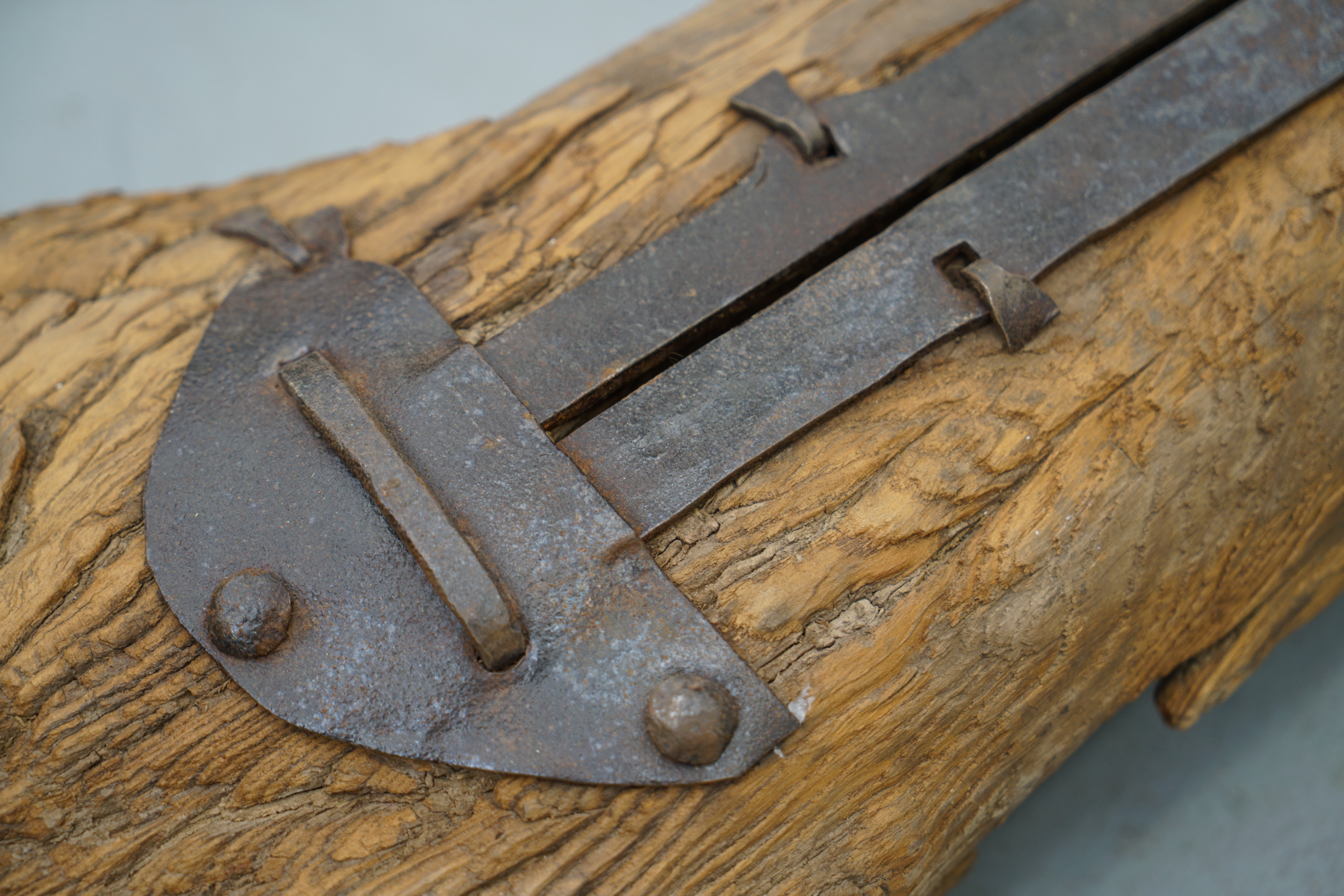 Vintage Metal Hand Saw with Wooden Whale Shaped Holder