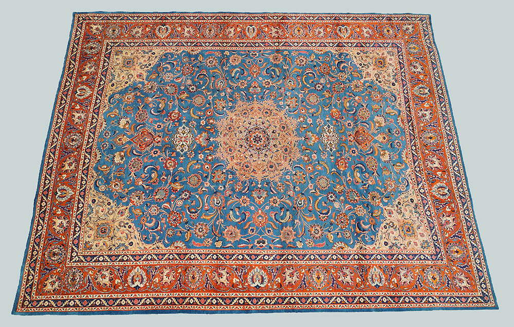 Hand-Knotted Persian Qom Wool Room Sized Rug