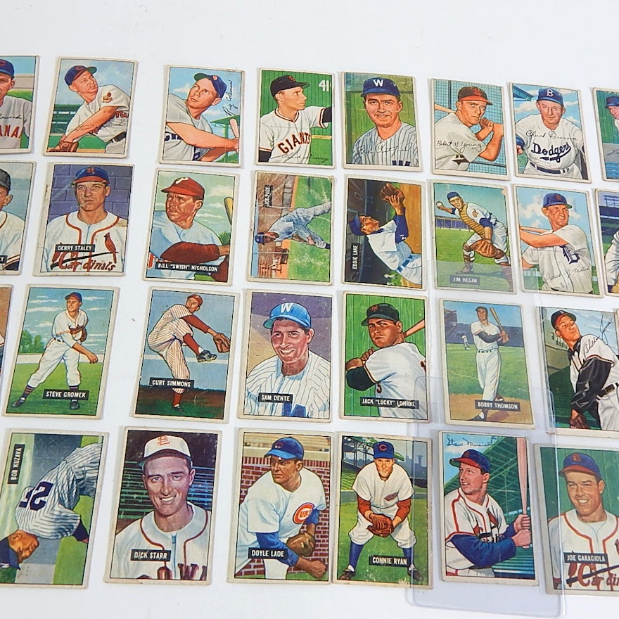 1951 and 1952 Bowman Baseball Cards - 38 Card Count