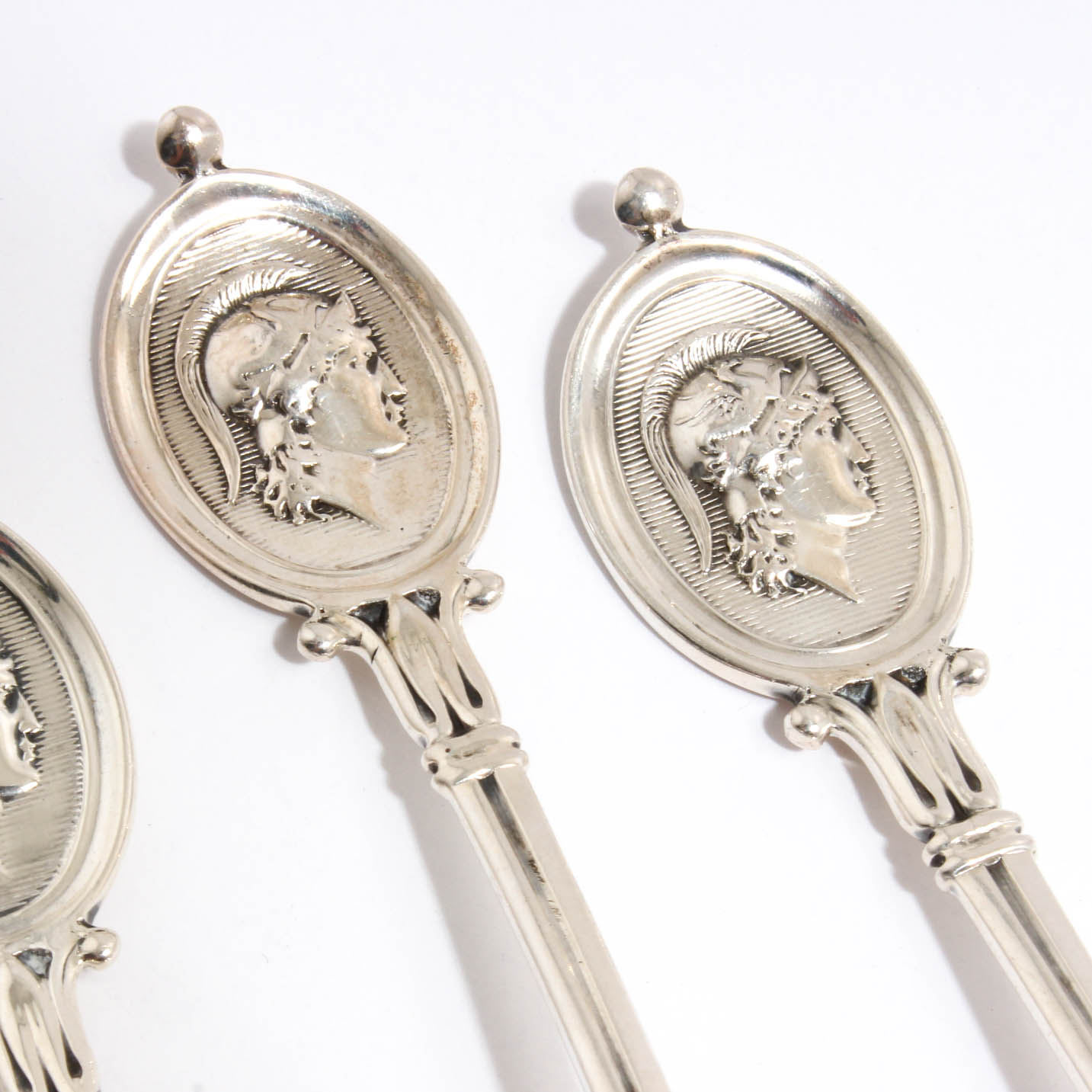 Circa 1860s Braverman & Levy Coin Silver "Medallion" Flatware