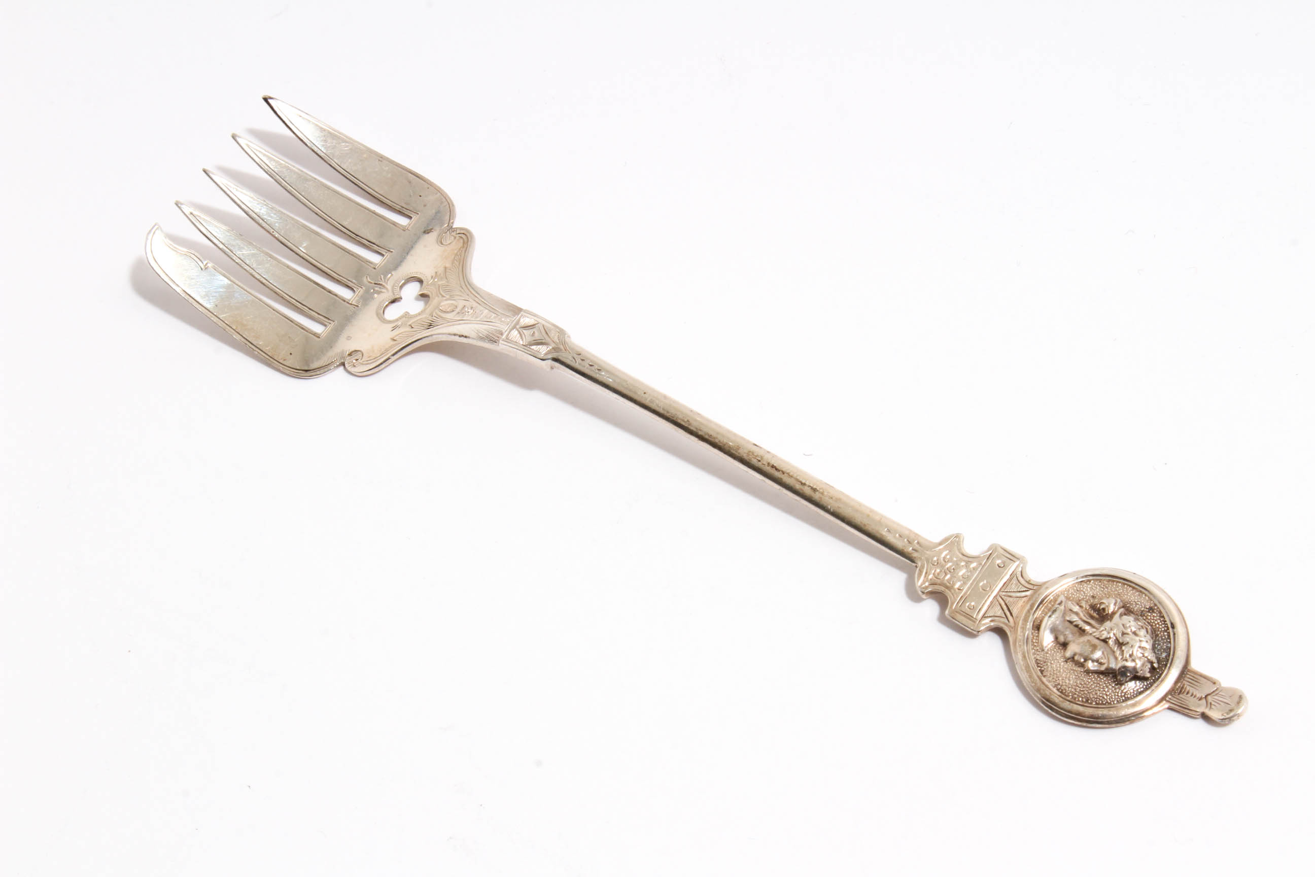 Circa 1860s Braverman & Levy Coin Silver "Medallion" Flatware