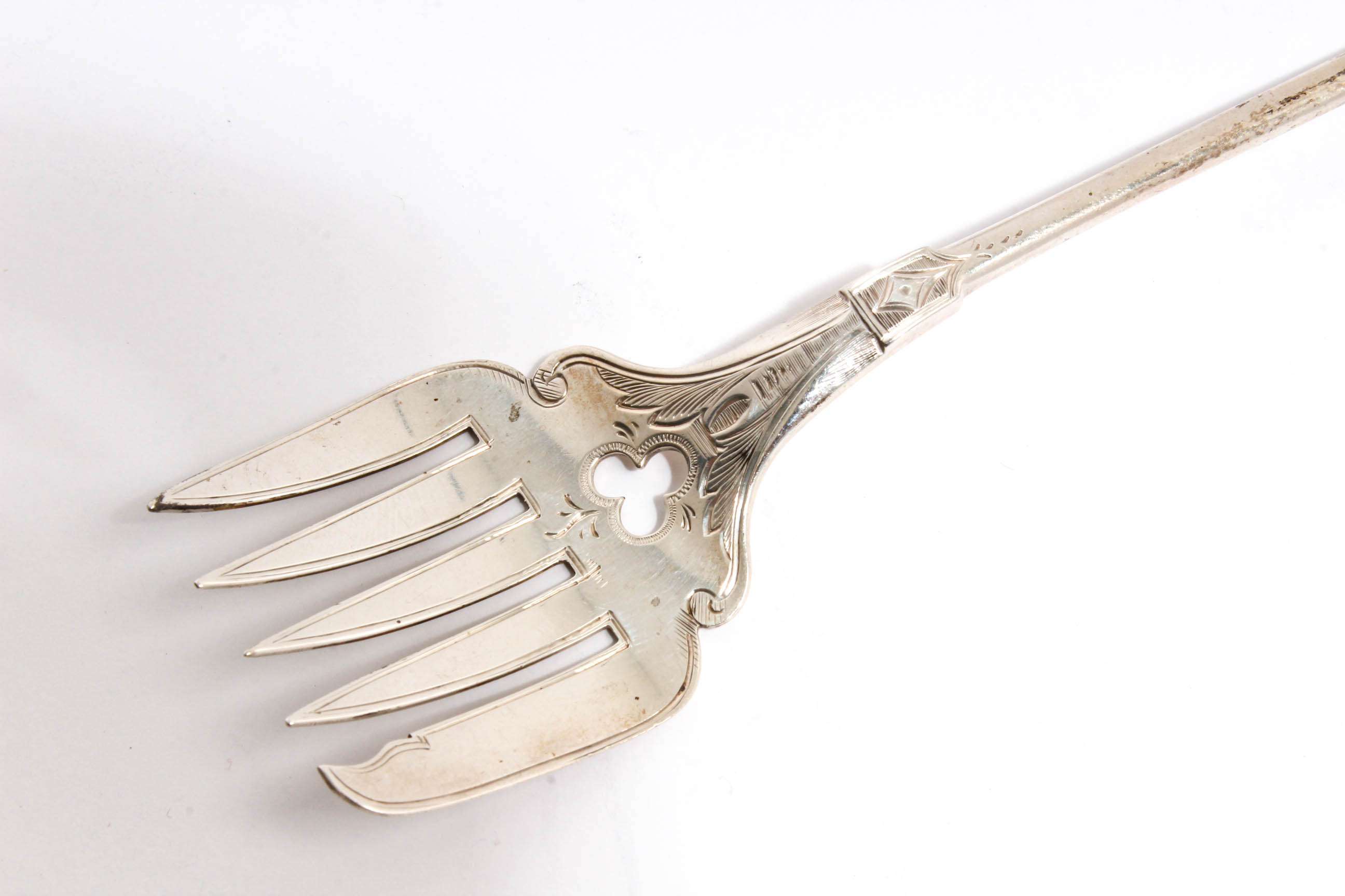 Circa 1860s Braverman & Levy Coin Silver "Medallion" Flatware