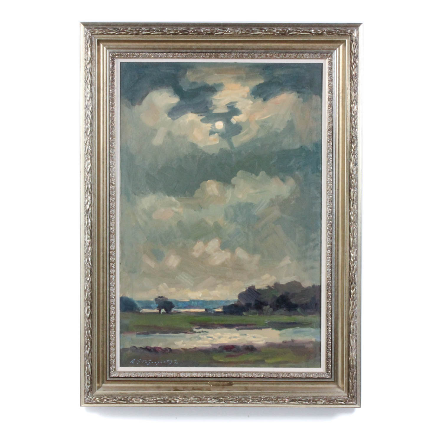 Grigory Stepanyants Oil Landscape Painting "Confederate Moon"