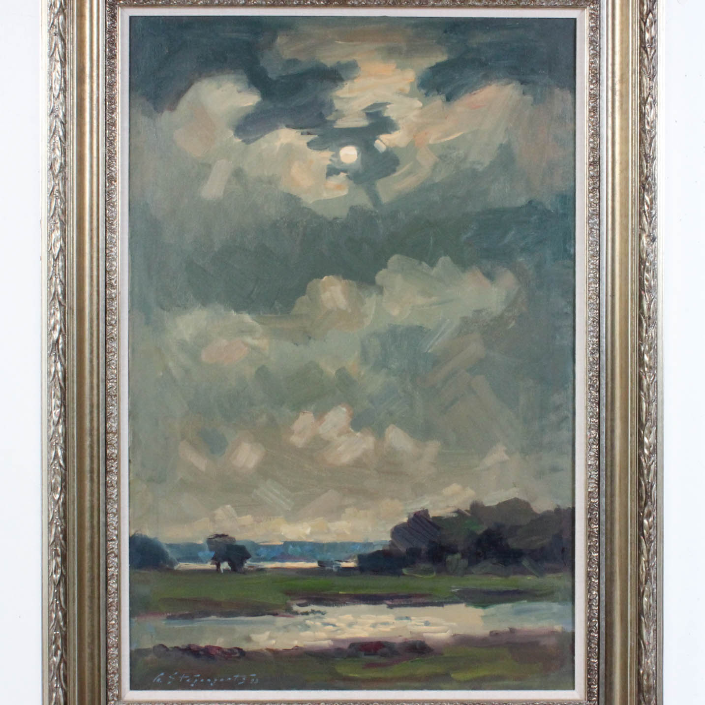 Grigory Stepanyants Oil Landscape Painting "Confederate Moon"