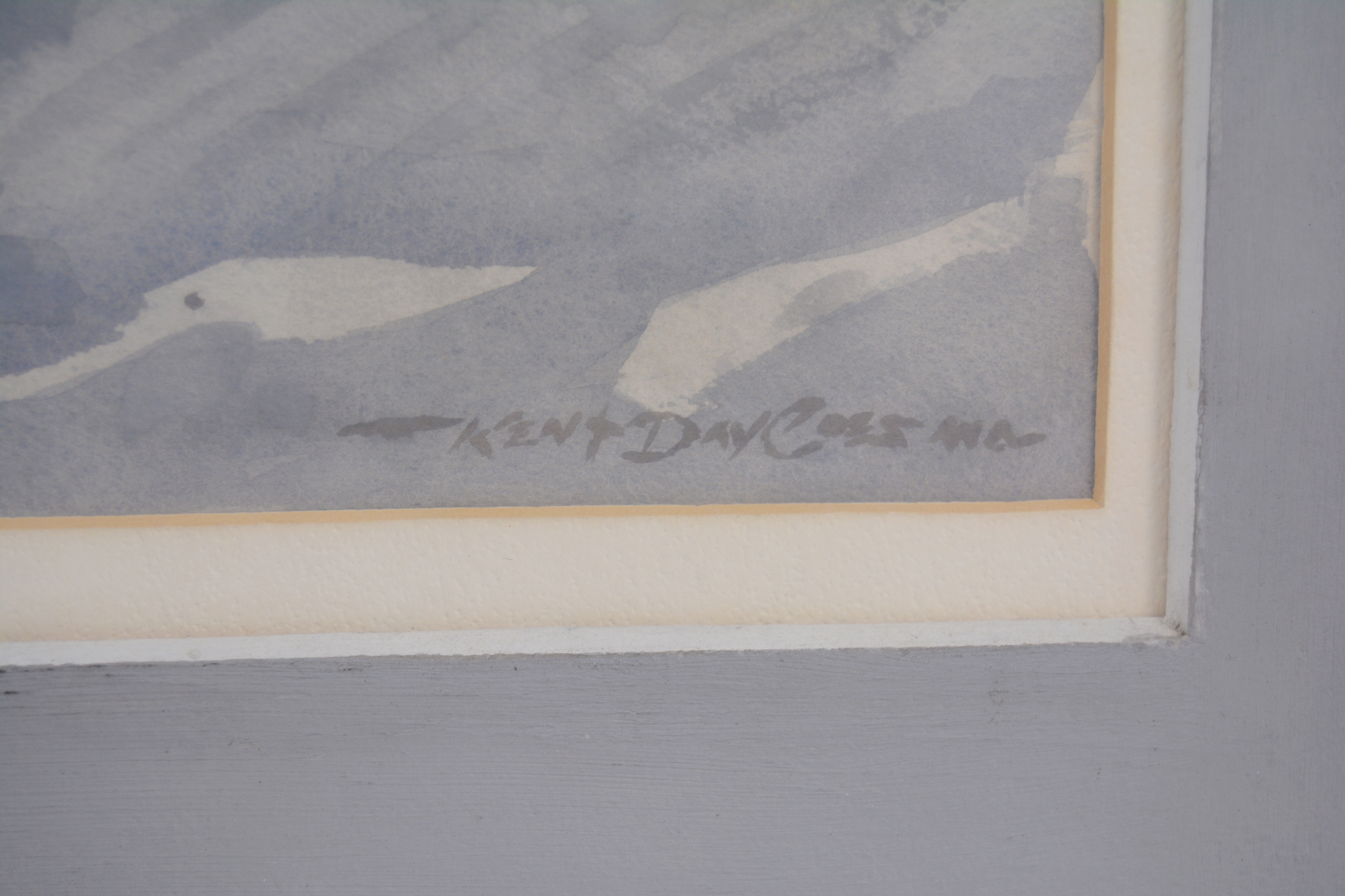 Kent Day Coes Original Watercolor of Snow Covered Road