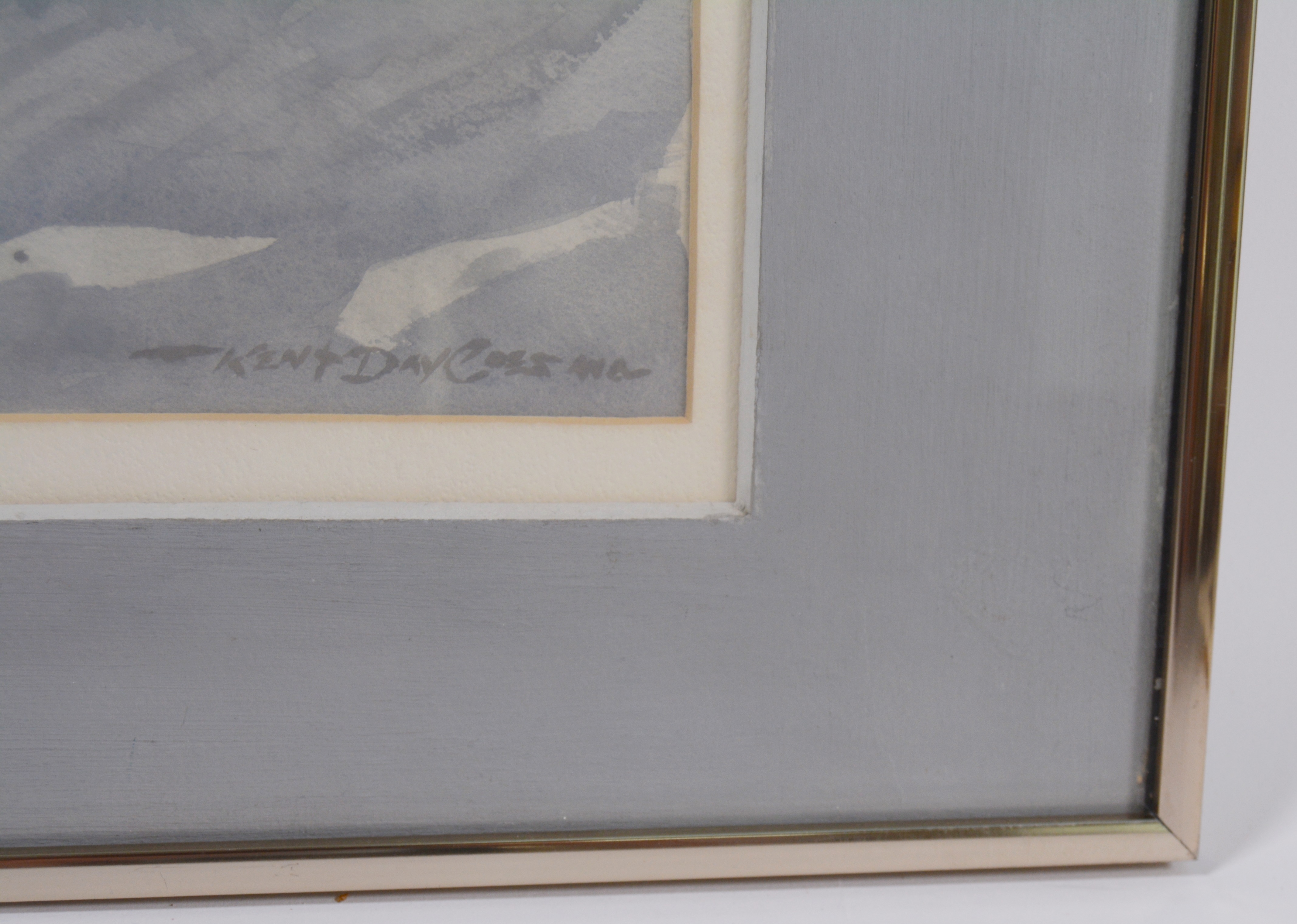 Kent Day Coes Original Watercolor of Snow Covered Road