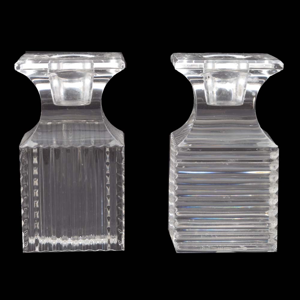 Val St. Lambert "Metropolis" Candle Holders Designed by Larry Laslo