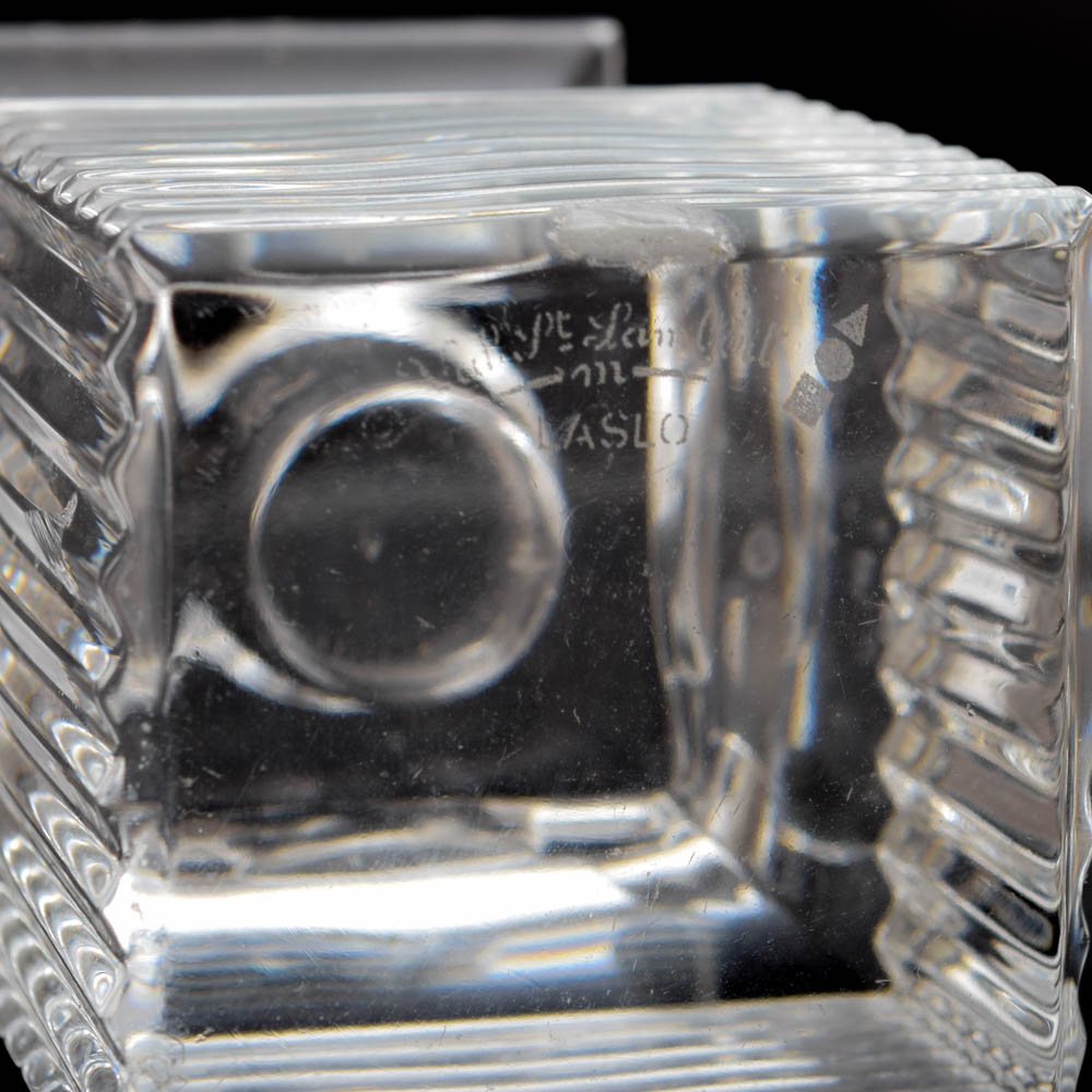 Val St. Lambert "Metropolis" Candle Holders Designed by Larry Laslo