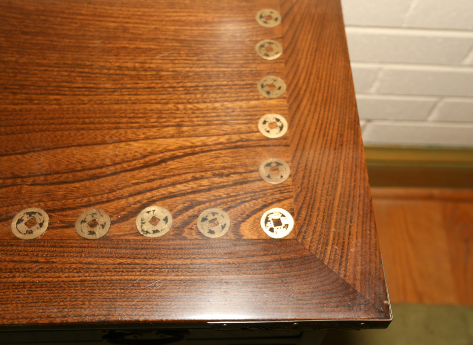 Vintage Korean Figured Hardwood Side Cabinet by Yu Sung Furniture Co., Inc.