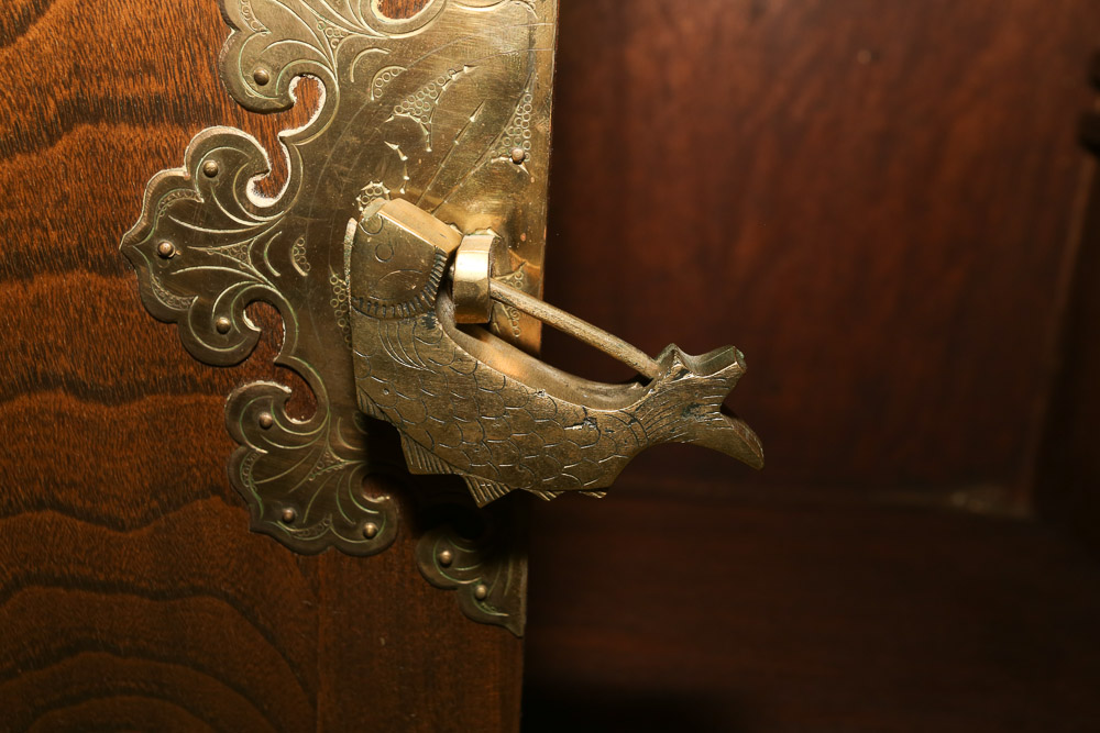 Vintage Korean Figured Hardwood Side Cabinet by Yu Sung Furniture Co., Inc.