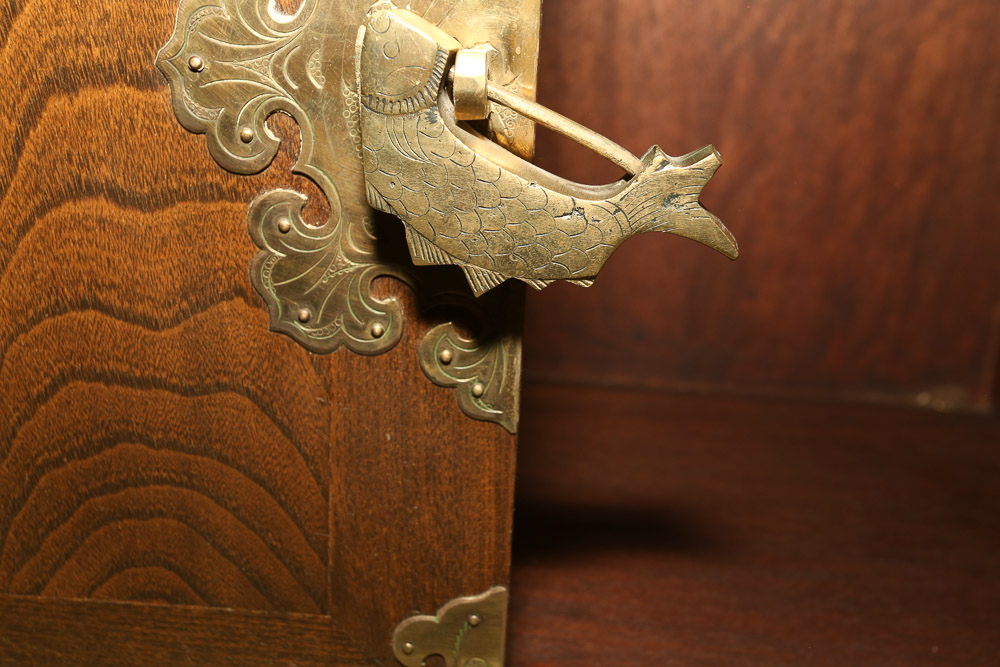 Vintage Korean Figured Hardwood Side Cabinet by Yu Sung Furniture Co., Inc.