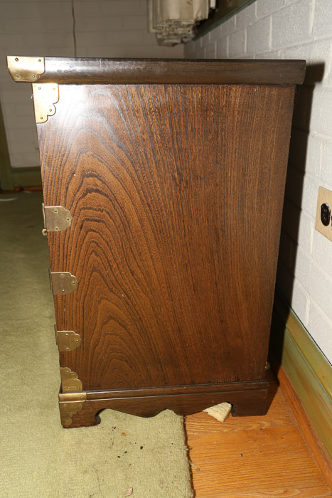 Vintage Korean Figured Hardwood Side Cabinet by Yu Sung Furniture Co., Inc.
