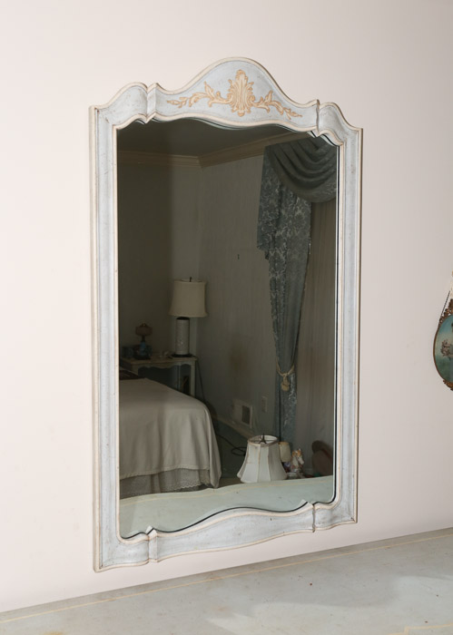 Vintage French Provincial Style Painted Dresser with Mirror by John Widdicomb