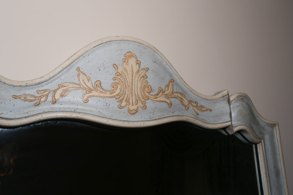 Vintage French Provincial Style Painted Dresser with Mirror by John Widdicomb