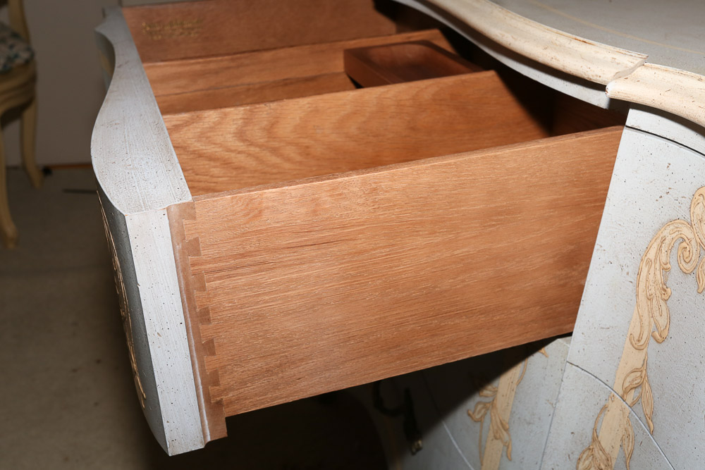 Vintage French Provincial Style Painted Dresser with Mirror by John Widdicomb