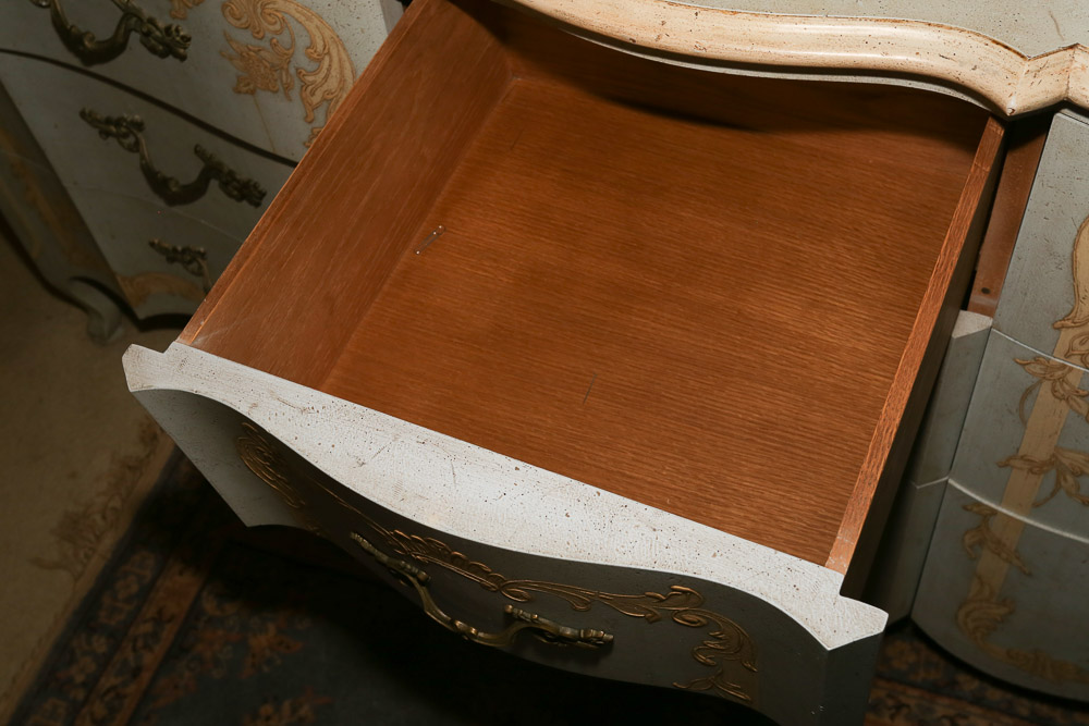 Vintage French Provincial Style Painted Dresser with Mirror by John Widdicomb