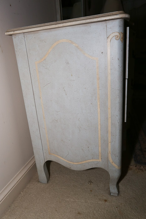 Vintage French Provincial Style Painted Dresser with Mirror by John Widdicomb