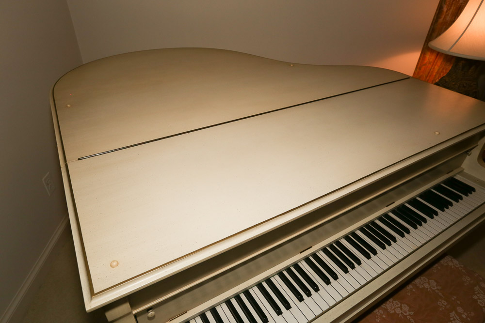 Vintage Bush & Gerts Piano Company Painted Wood Baby Grand Piano with Bench