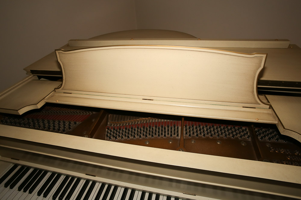 Vintage Bush & Gerts Piano Company Painted Wood Baby Grand Piano with Bench