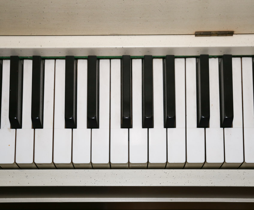 Vintage Bush & Gerts Piano Company Painted Wood Baby Grand Piano with Bench