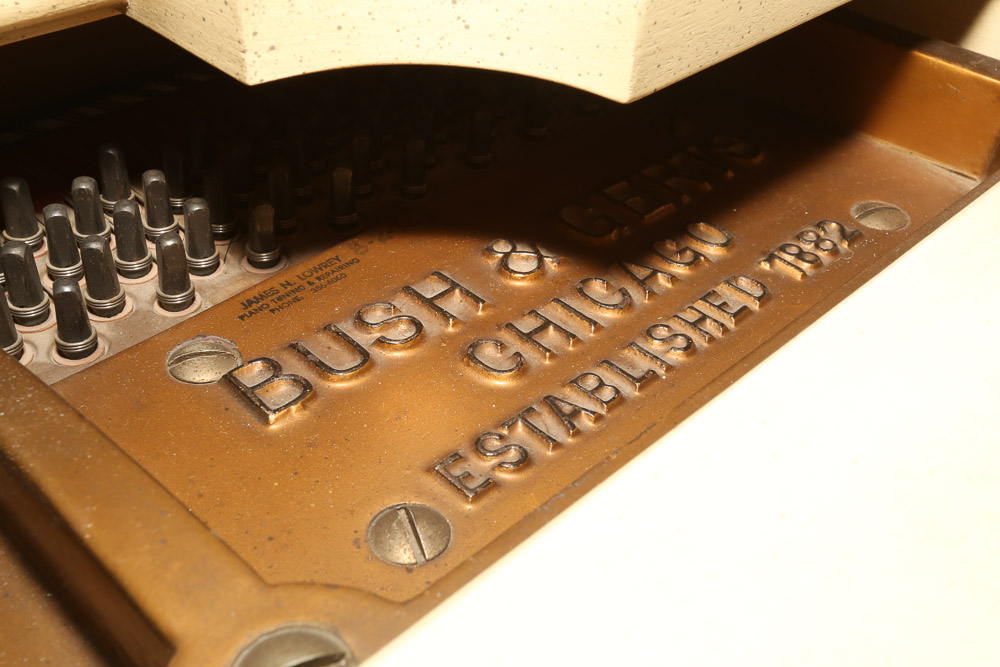 Vintage Bush & Gerts Piano Company Painted Wood Baby Grand Piano with Bench