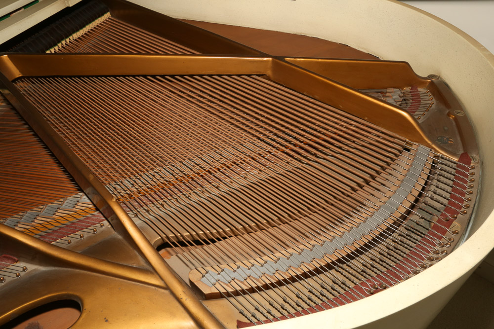 Vintage Bush & Gerts Piano Company Painted Wood Baby Grand Piano with Bench