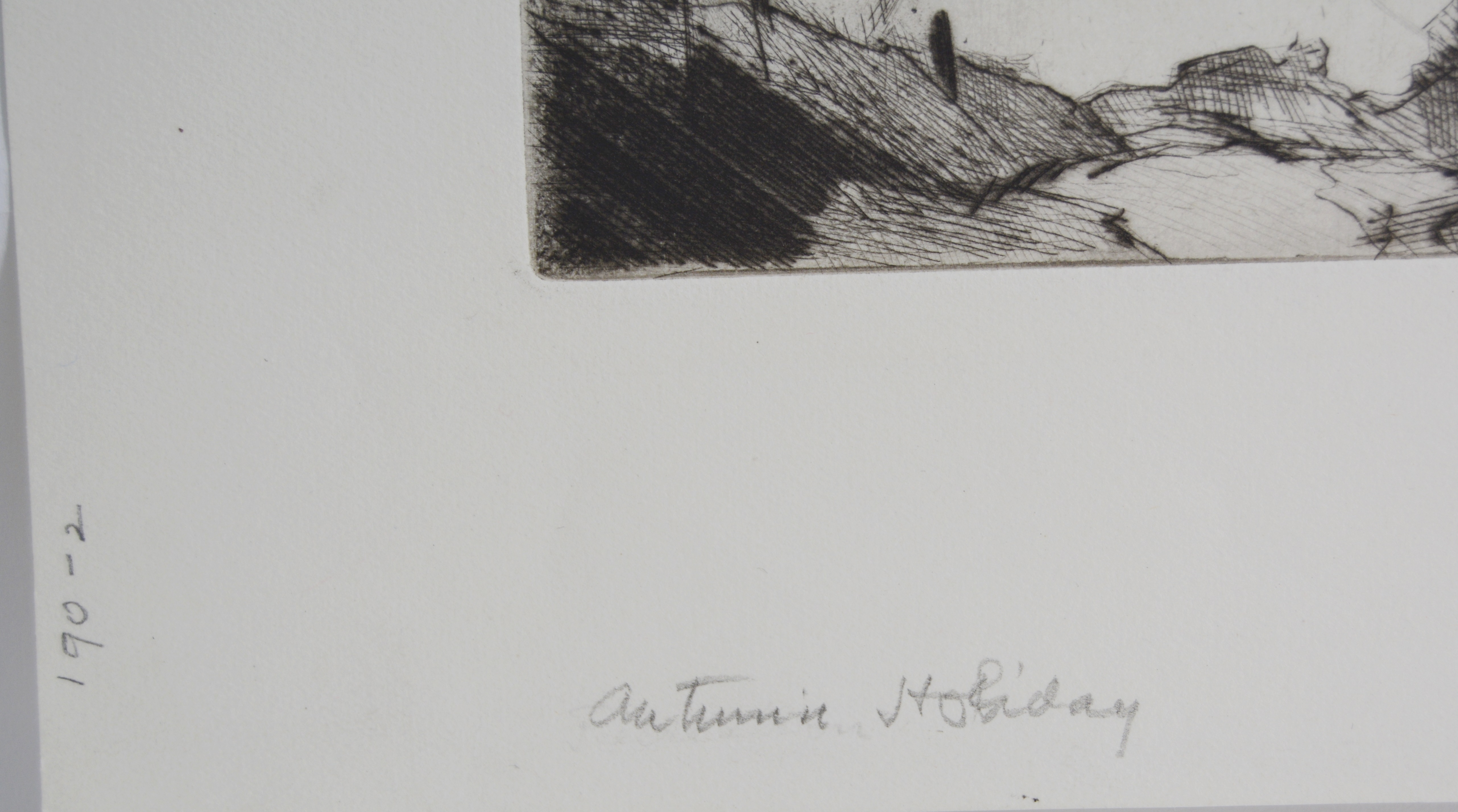 Chauncey Foster Ryder Etching "Autumn Holiday"