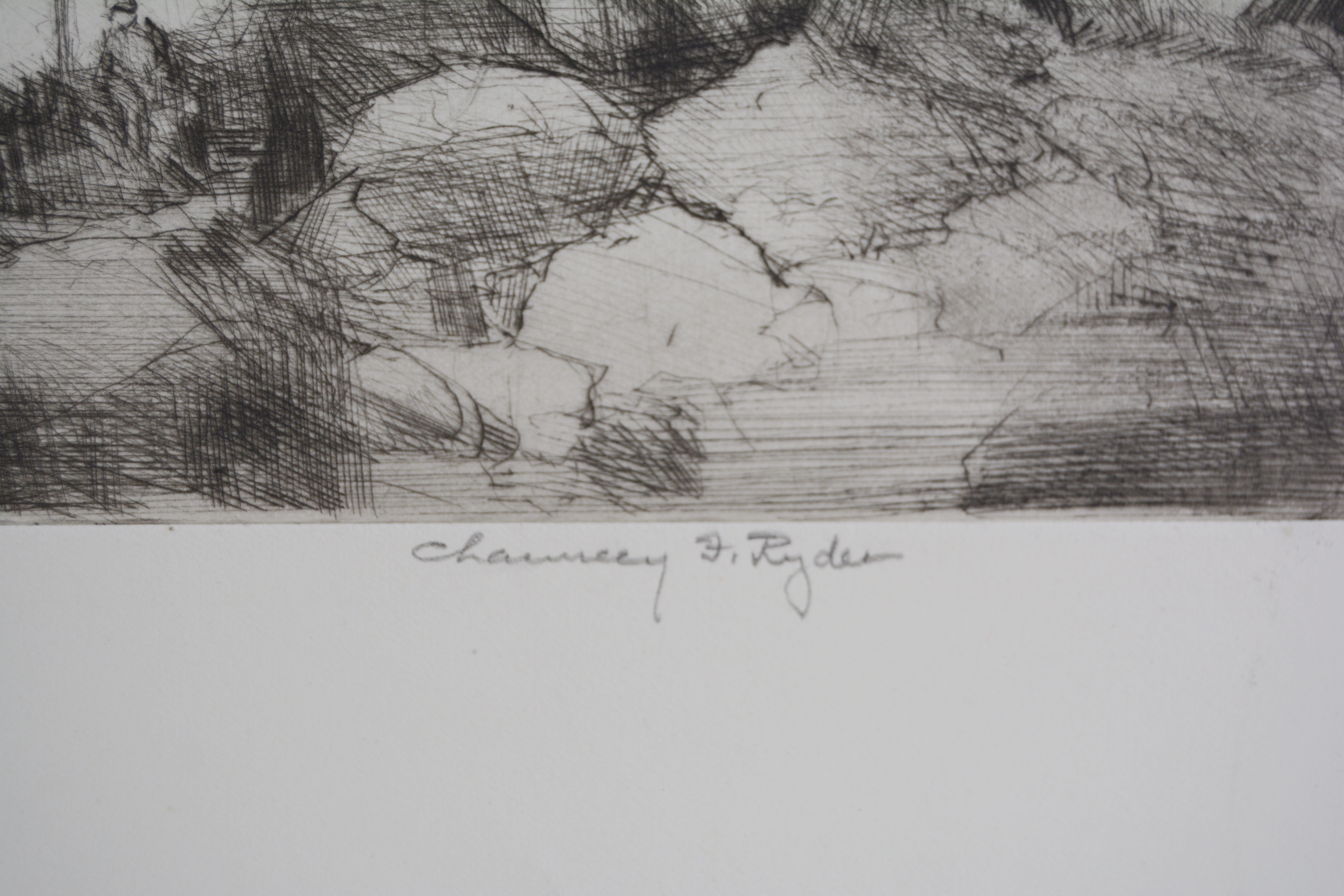 Chauncey Foster Ryder Etching "Autumn Holiday"