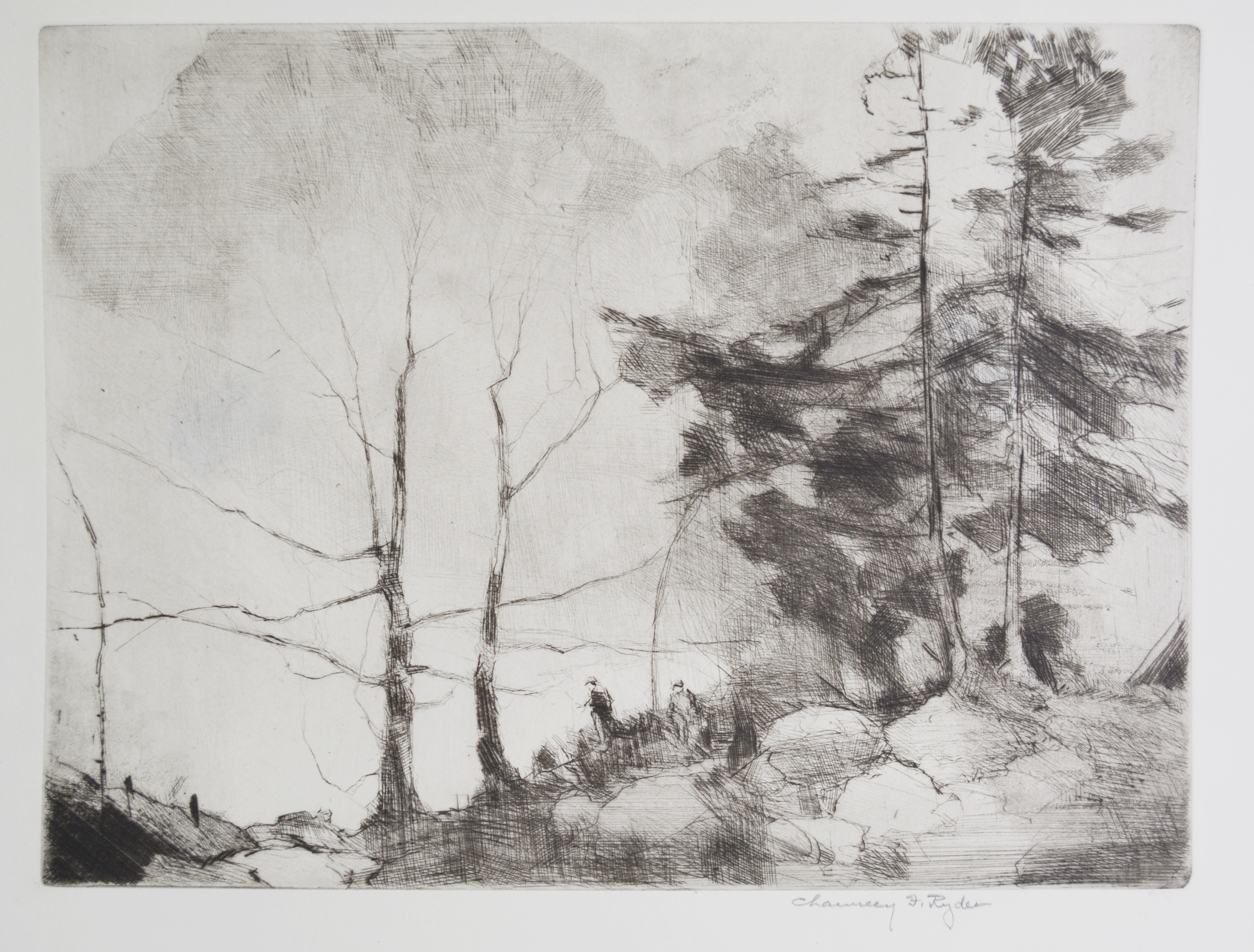 Chauncey Foster Ryder Etching "Autumn Holiday"