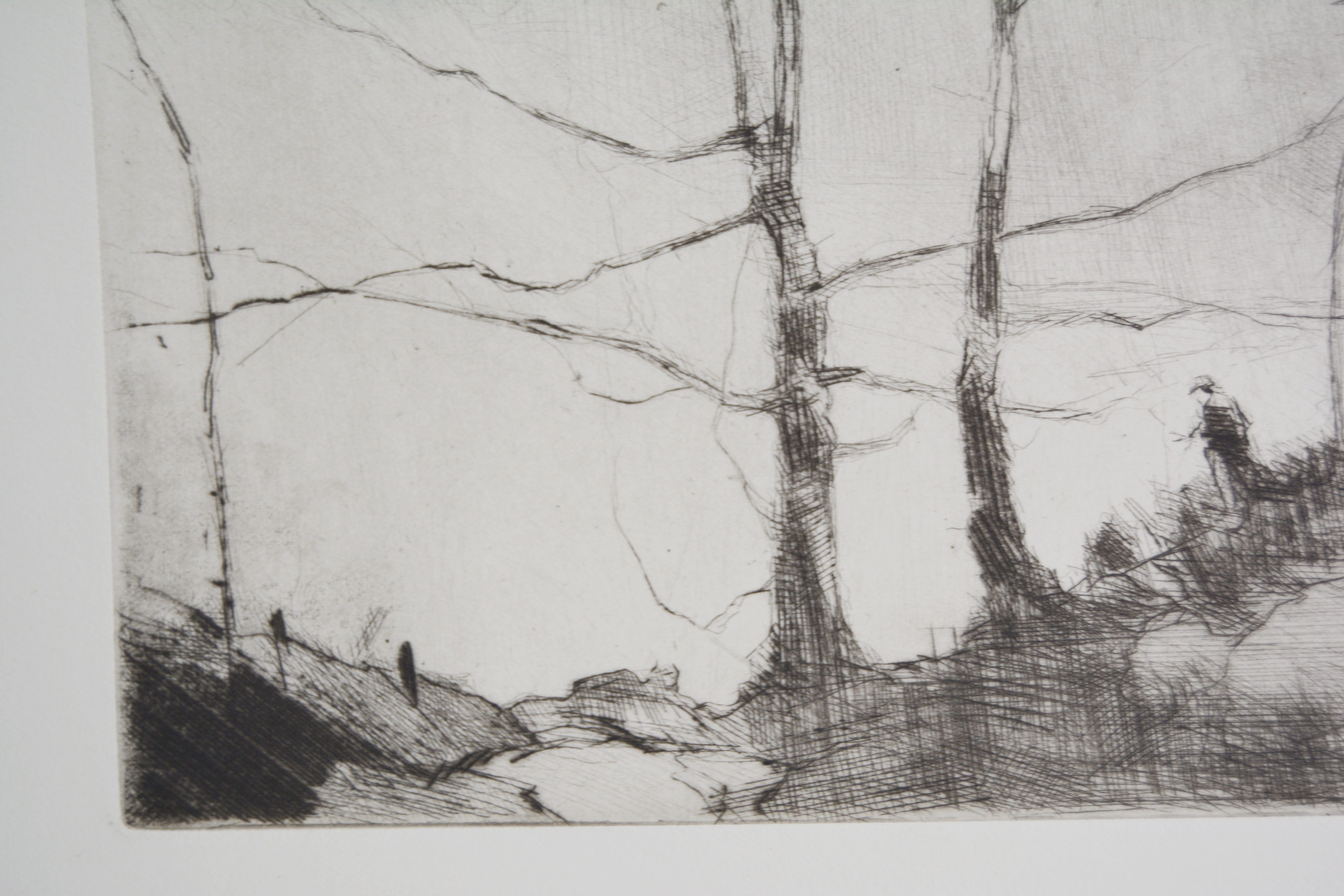 Chauncey Foster Ryder Etching "Autumn Holiday"