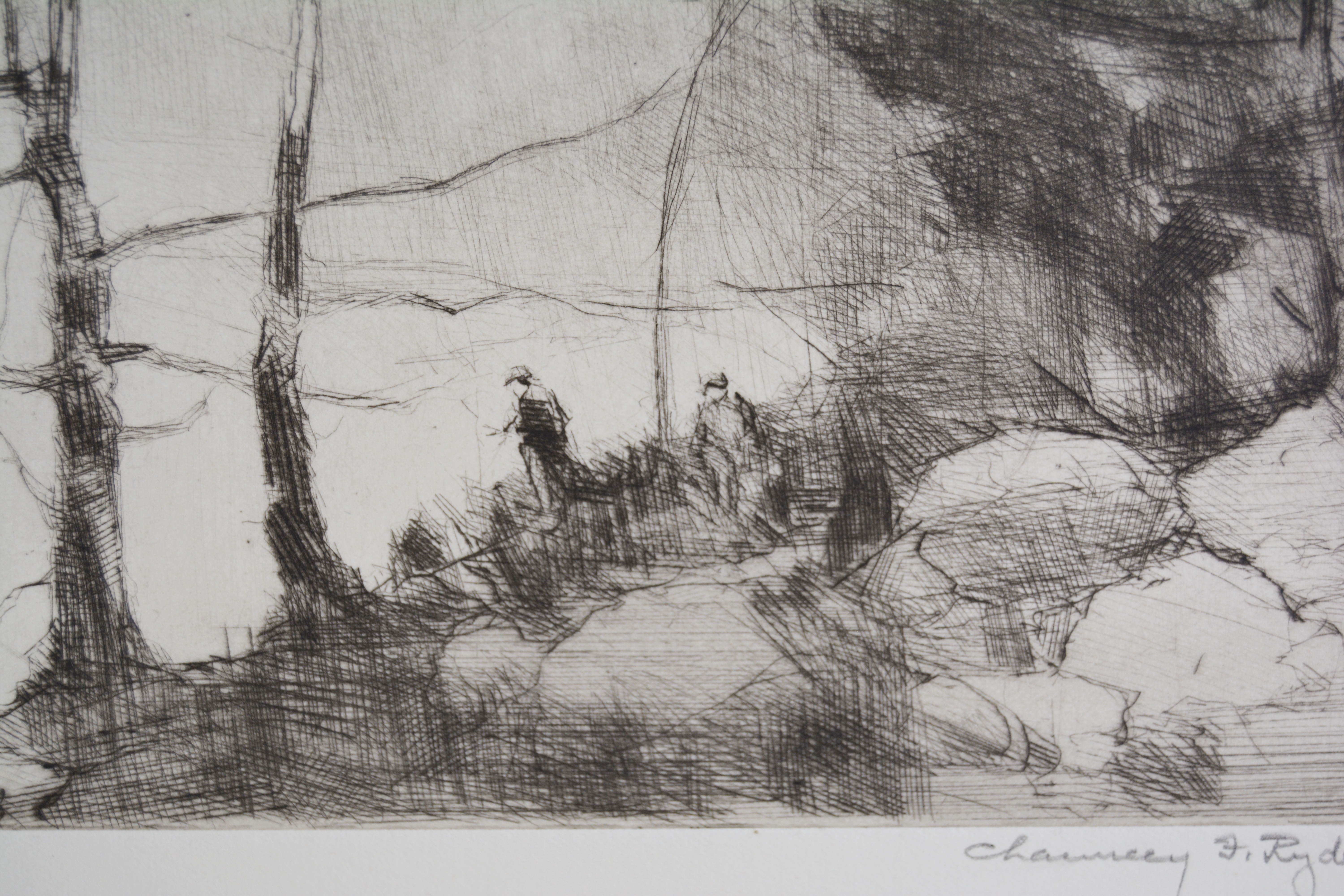 Chauncey Foster Ryder Etching "Autumn Holiday"