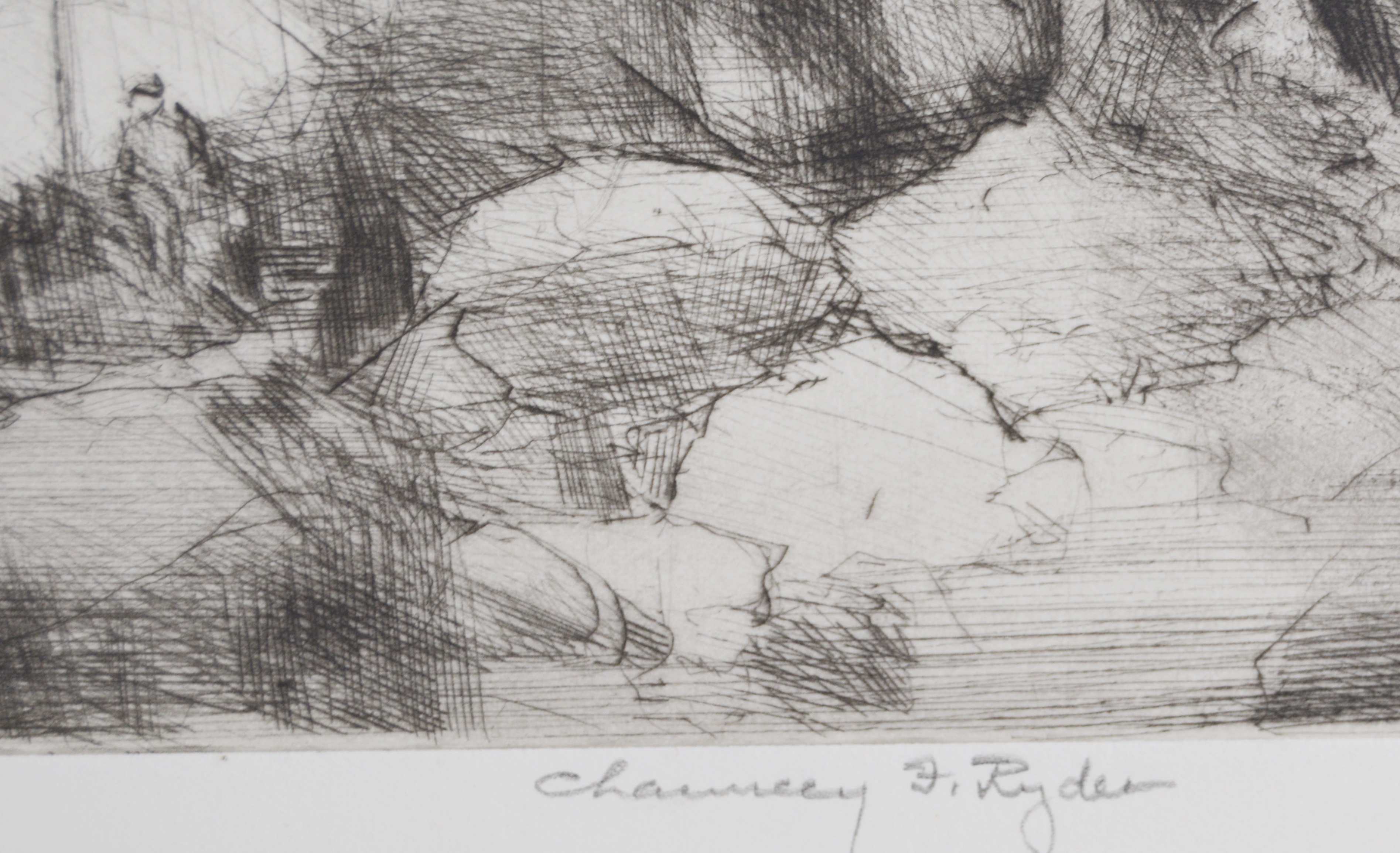 Chauncey Foster Ryder Etching "Autumn Holiday"