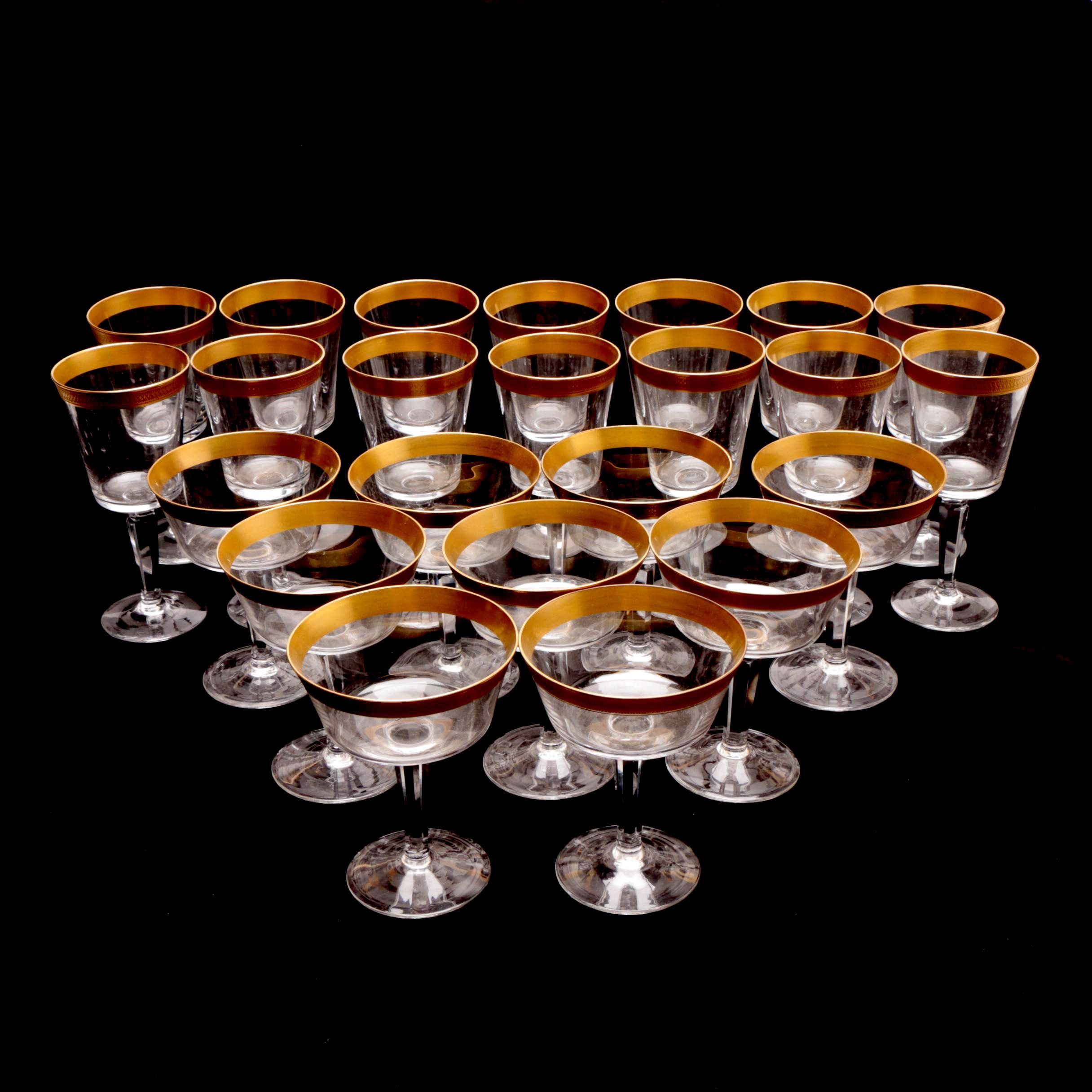 Lenox "Georgetown" Gold Encrusted Crystal Stemware