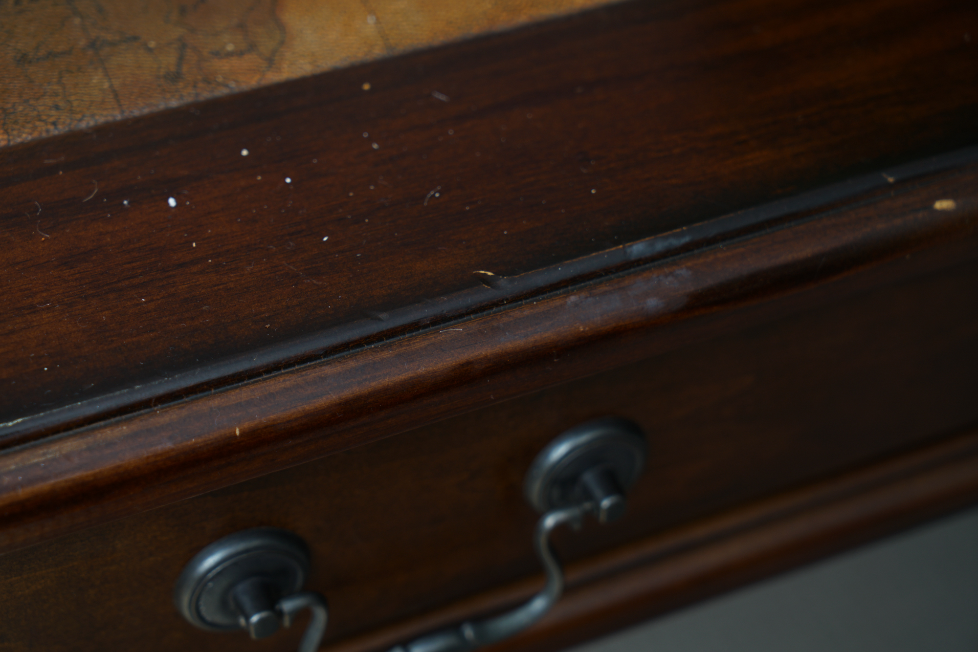 Chippendale Style Desk with Map Motif and Chair