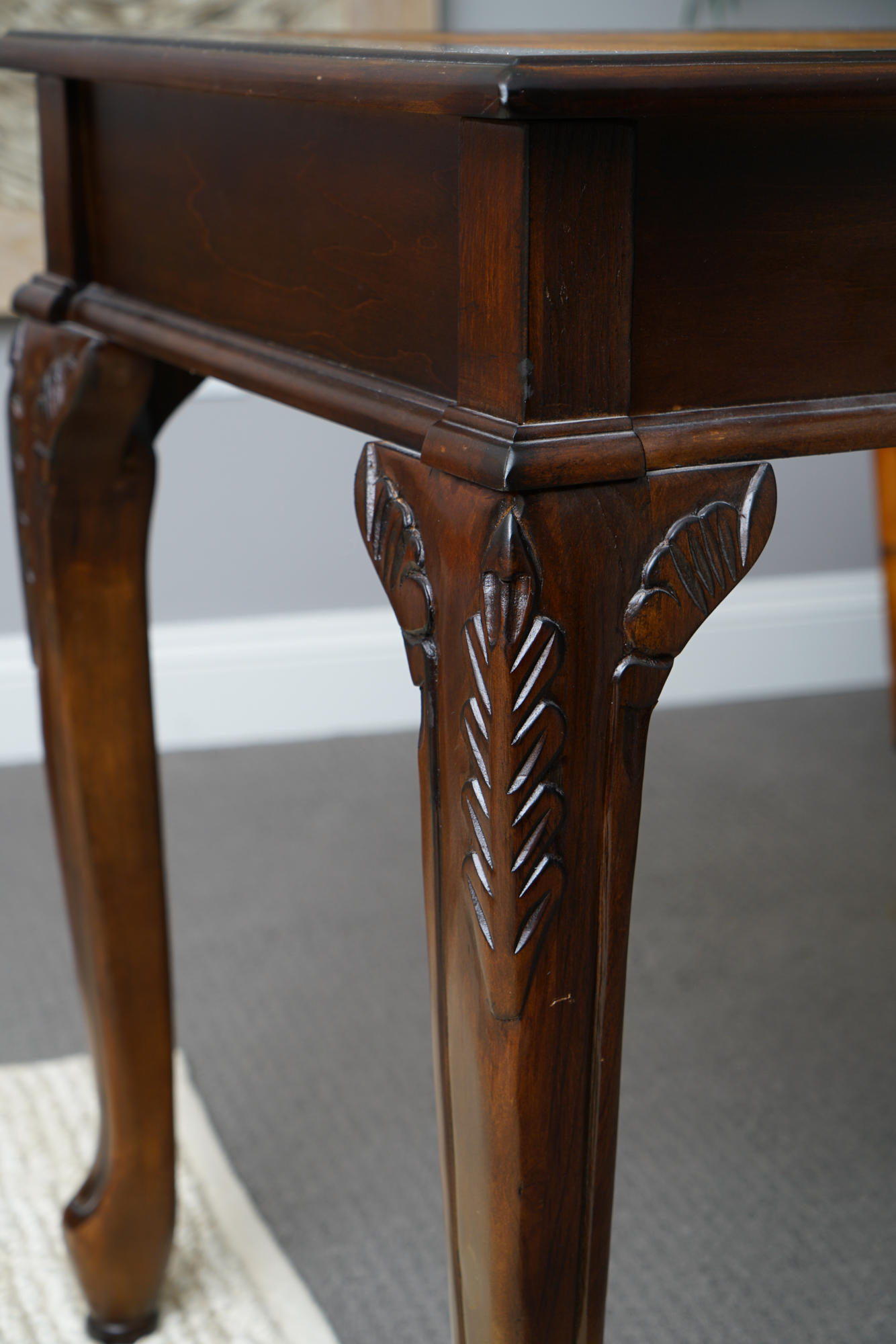 Chippendale Style Desk with Map Motif and Chair