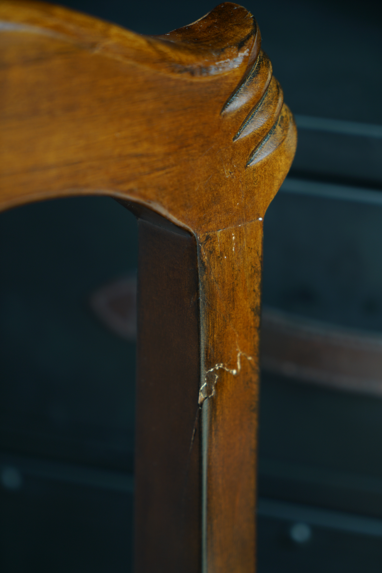Chippendale Style Desk with Map Motif and Chair