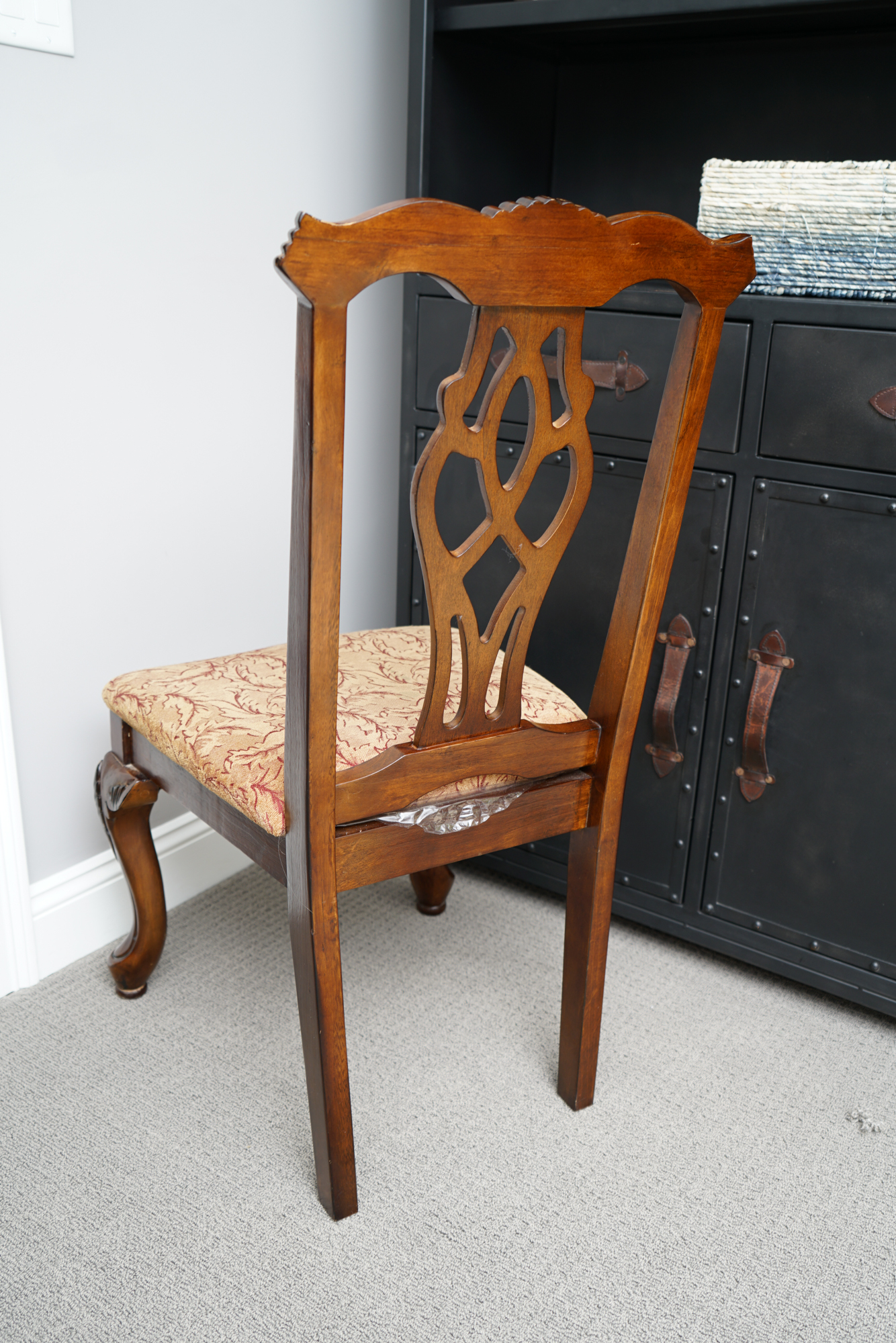 Chippendale Style Desk with Map Motif and Chair