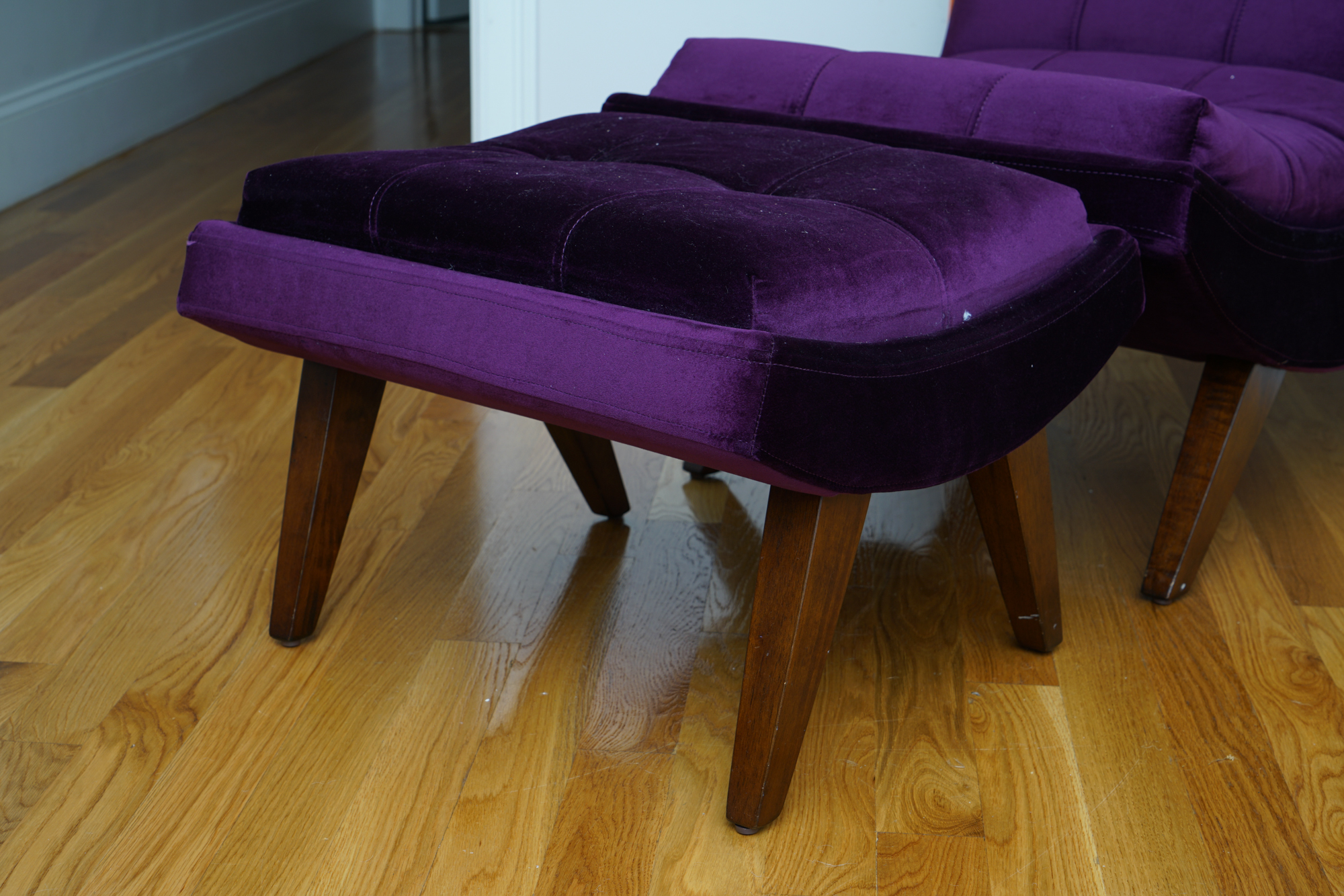 Modern Purple Lounge Chair with Ottoman