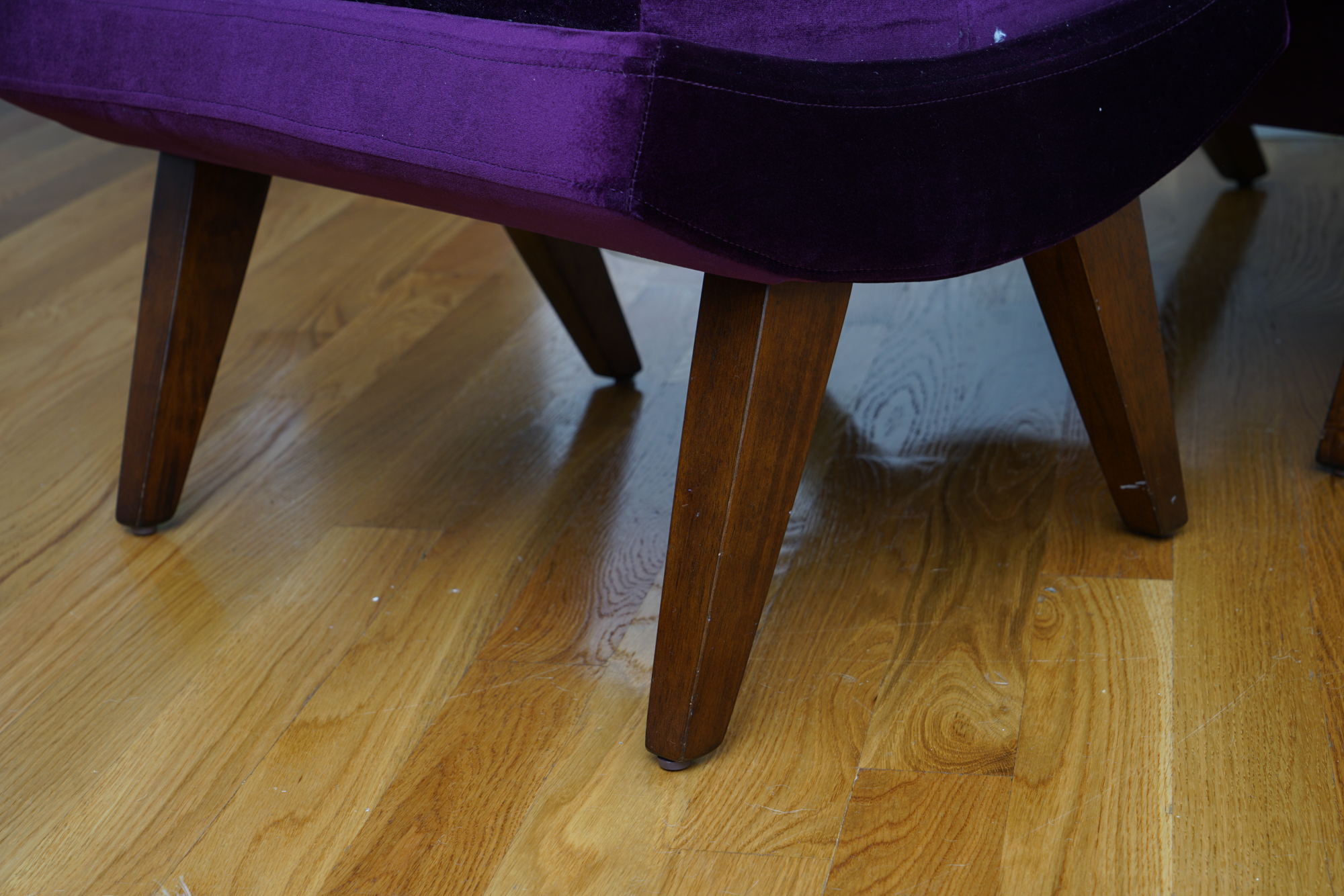 Modern Purple Lounge Chair with Ottoman