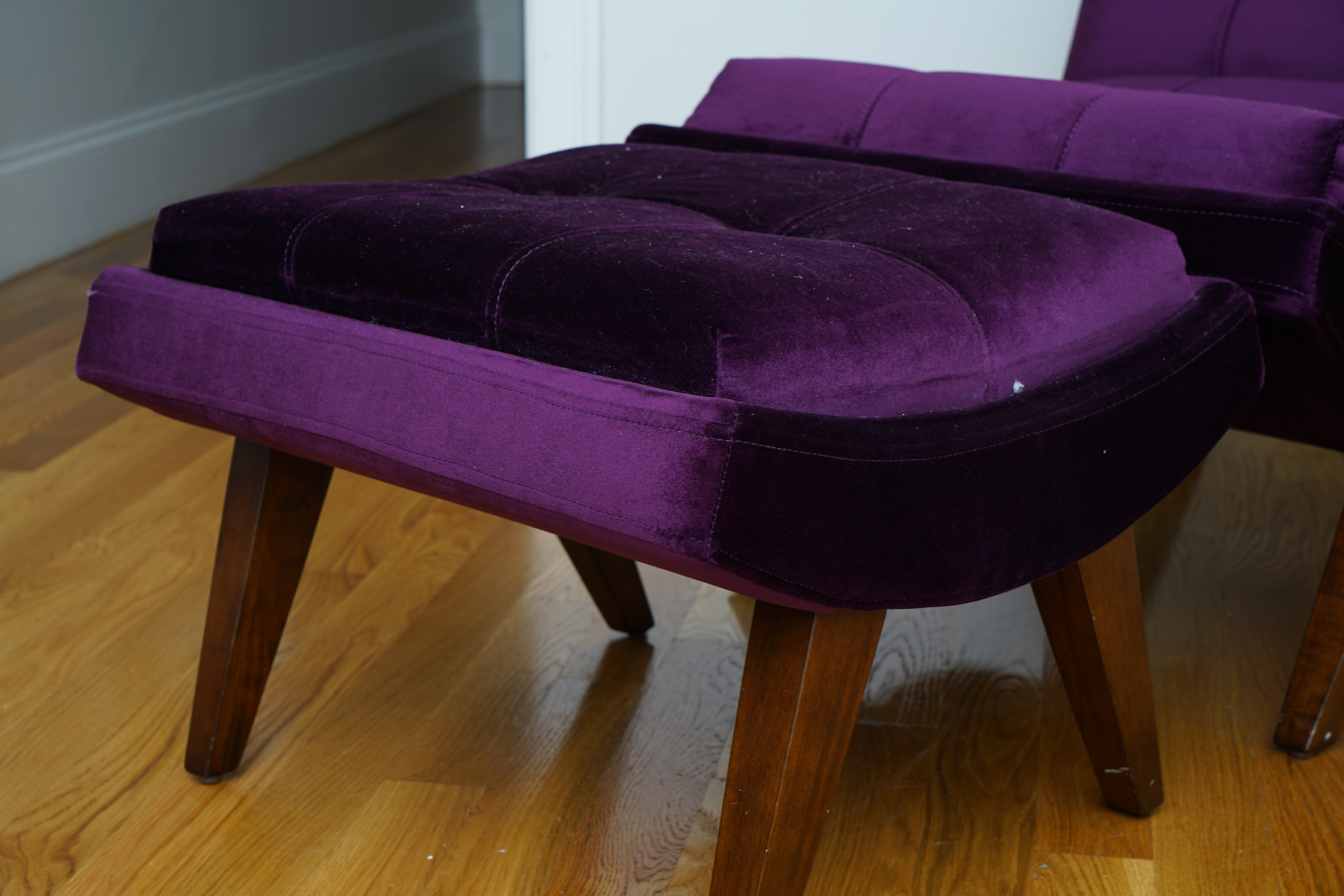 Modern Purple Lounge Chair with Ottoman