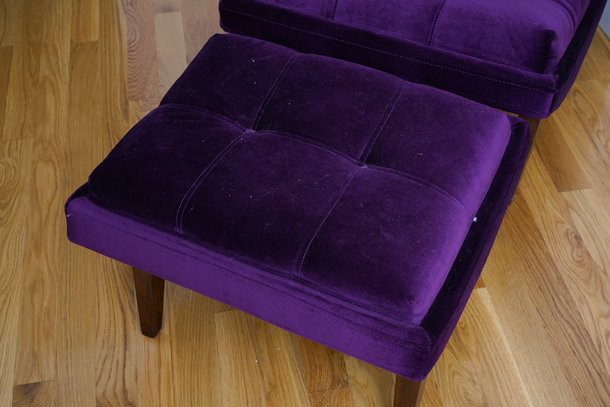 Modern Purple Lounge Chair with Ottoman